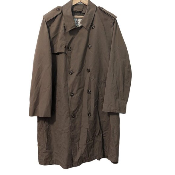 Vintage 1970’s Misty Harbor Trench Coat Double Breasted Epaulettes Long Beige - Picture 11 of 11